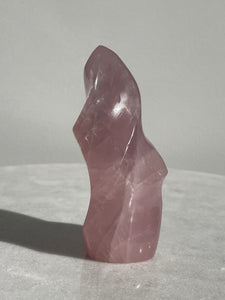 Dark Rose Quartz Flame Natural Crystal FF037