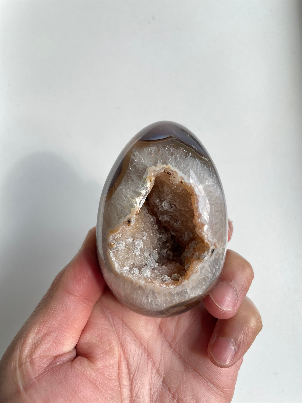 Druzy Agate Crystal Egg AG032