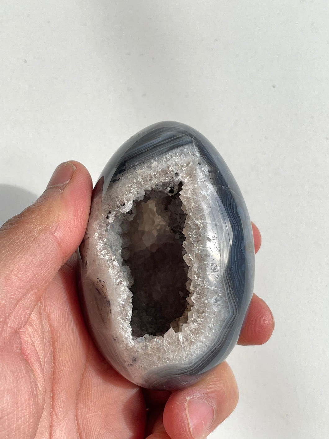 Druzy Agate Crystal Egg Natural AG038