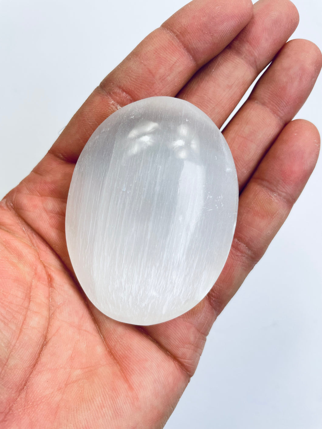 Selenite Palm Stone Crystal SN022 x 1