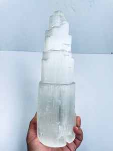 Selenite Crystal Tower Lamp 30cm  x 1  (SN012)