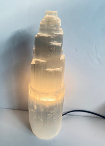 Selenite Crystal Tower Lamp 30cm  x 1  (SN012)