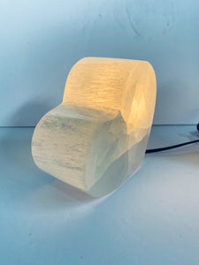 Selenite Crystal Heart Lamp x 1  (SN013)