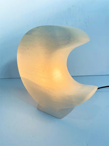 Selenite Crystal Moon Lamp Large  x 1  (SN011)