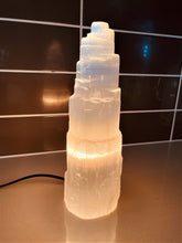 Load image into Gallery viewer, Selenite Crystal Tower Lamp 30cm  x 1  (SN012)
