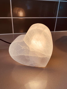 Selenite Crystal Heart Lamp x 1  (SN013)