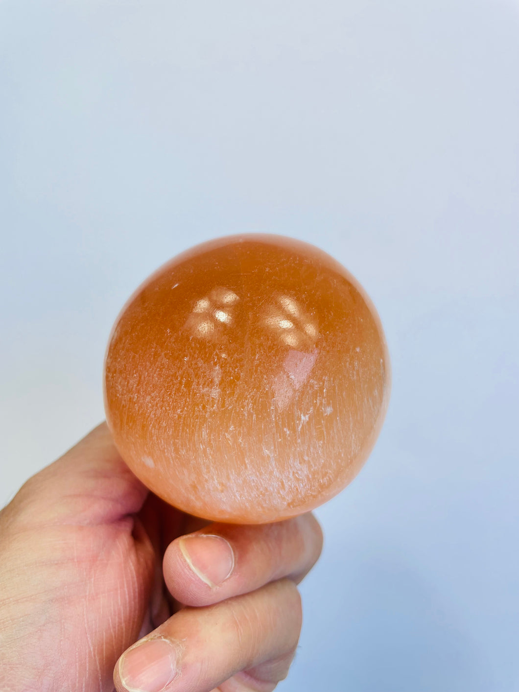 Orange Selenite Crystal sphere (6cm) SN030 x 1