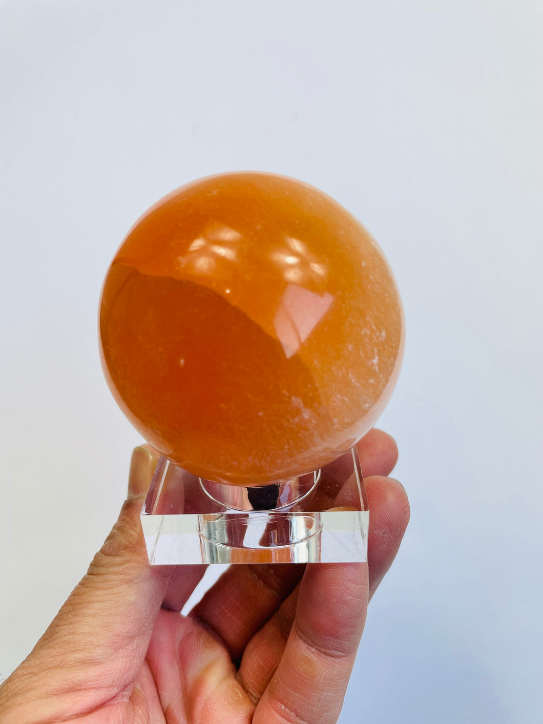 Orange Selenite Crystal Sphere 7cm x 1 (SN029)