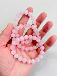 Rose Quartz Stretch Bracelet Natural Crystal BR020