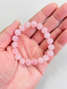 Rose Quartz Stretch Bracelet Natural Crystal BR020