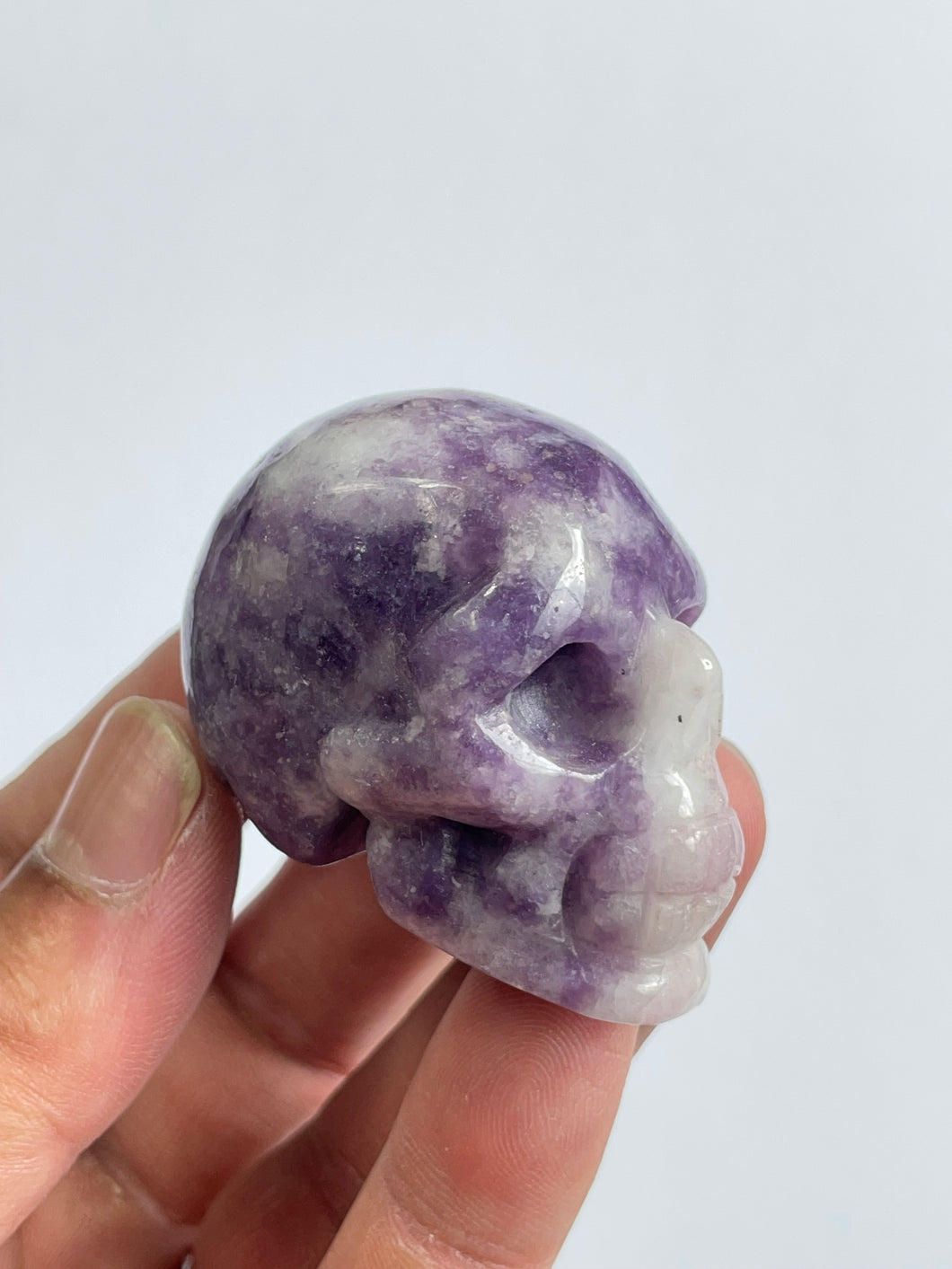 Lepidolite Crystal  Skull  S080