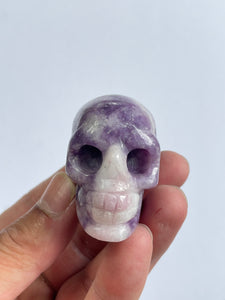 Lepidolite Crystal  Skull  S080