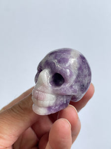 Lepidolite Crystal  Skull  S080