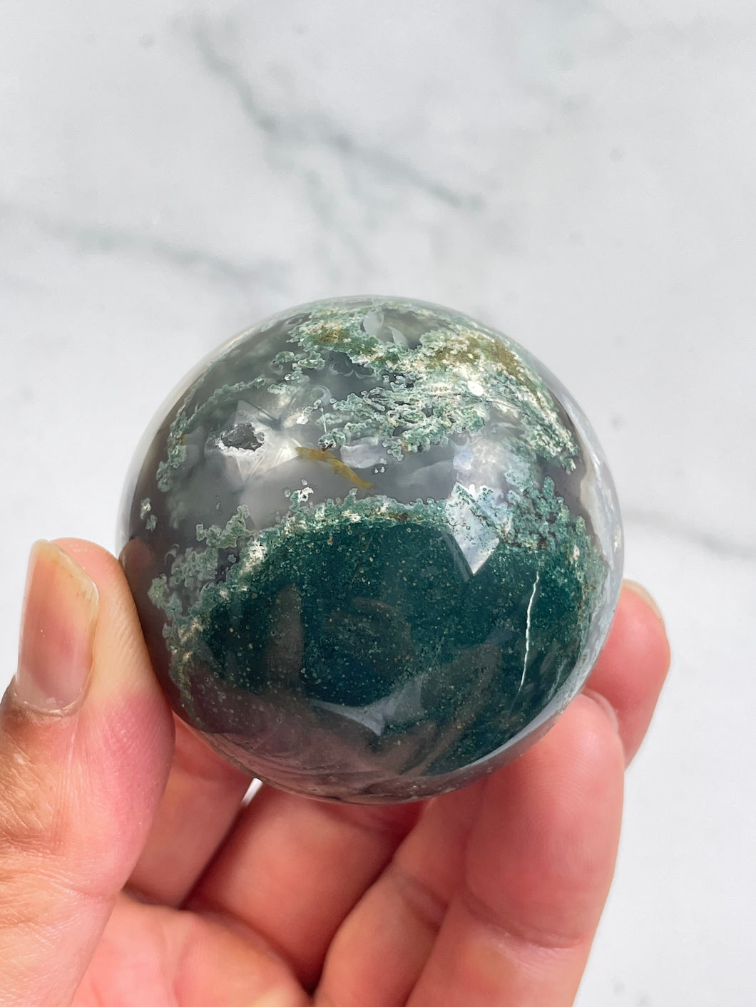 Moss Agate Crystal Sphere S157