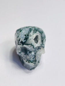 Moss Agate Crystal  Skull  S096