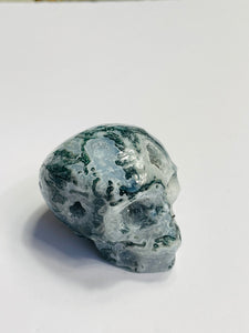 Moss Agate Crystal  Skull  S096