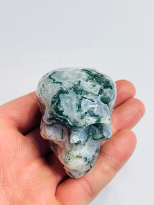 Moss Agate Crystal  Skull  S097