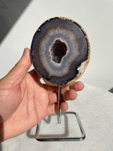 Load image into Gallery viewer, Agate Geode on Stand High Grade AG085
