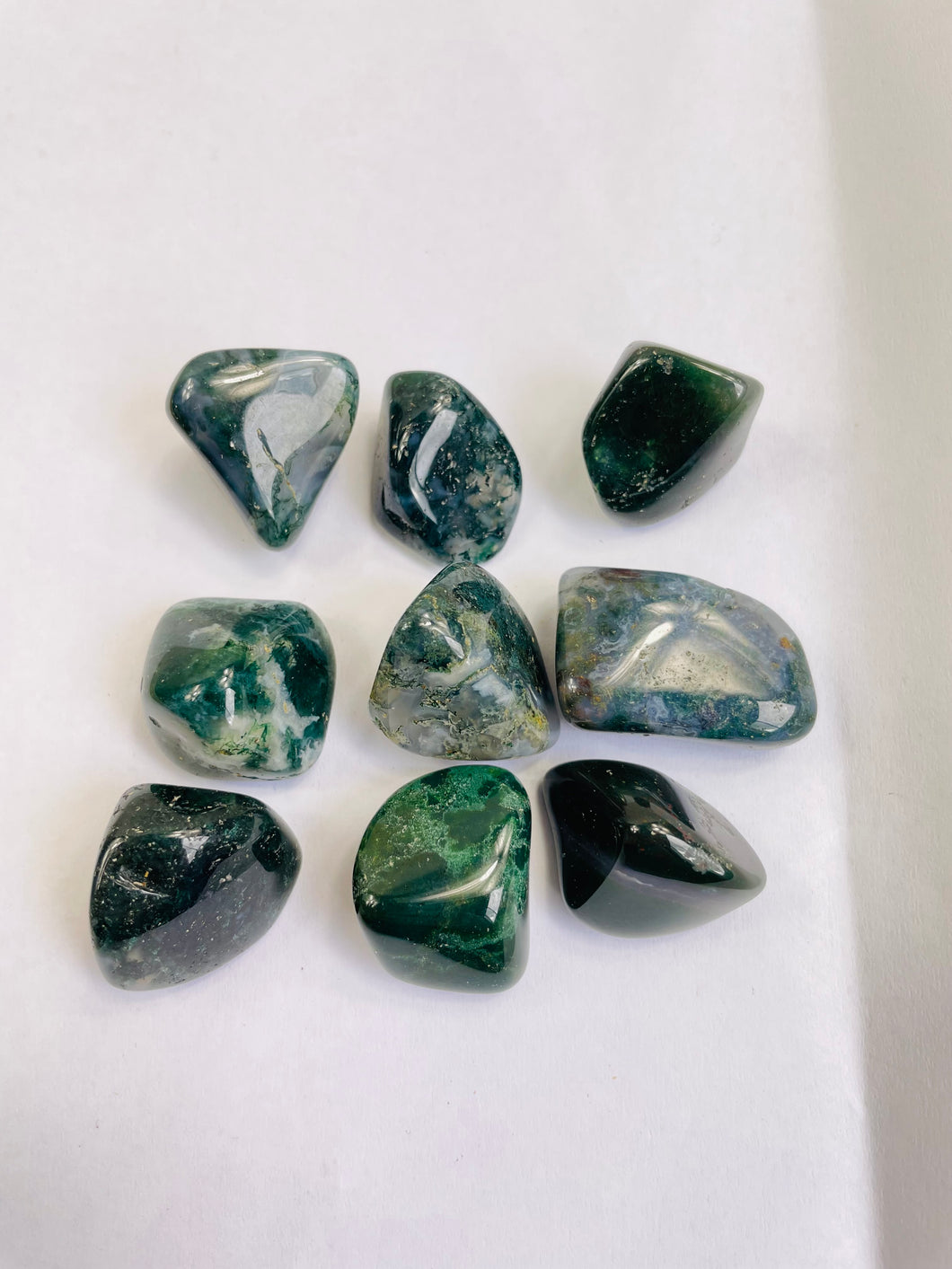 Moss Agate Tumbled Stones TB057 x 1