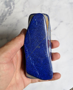 Lapis Lazuli Polished Specimen Mineral Rock 572g 120x65mm(High Grade) - Crystal King Australia