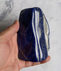 Lapis Lazuli Polished Specimen Mineral Rock 572g 120x65mm(High Grade) - Crystal King Australia