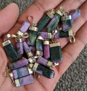 1 x Ruby with Zoisite Pendant/Necklace Natural (Assorted Sizes) - Crystal King Australia