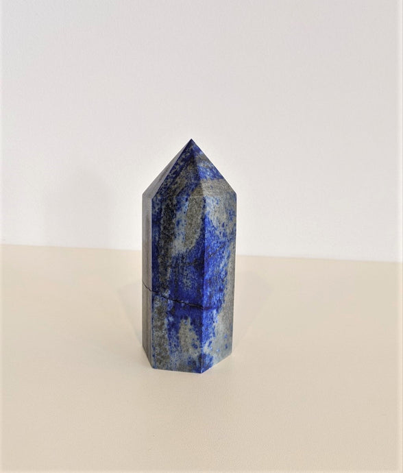 Lapis Lazuli Tower/Point Natural Crystal Large 110x50x42mm - Crystal King Australia