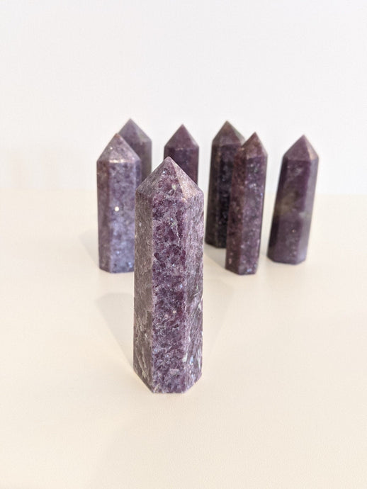 1 x Lepidolite Tower/Point Natural Crystal 90mm-95mm - Crystal King Australia