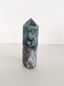 Fluorite Flower Tower/Point Natural Crystal Large 140x50x35mm - Crystal King Australia