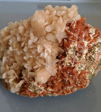 Load image into Gallery viewer, Red Heulandite with Stilbite Natural Crystal/Mineral 150x110mm - Crystal King Australia
