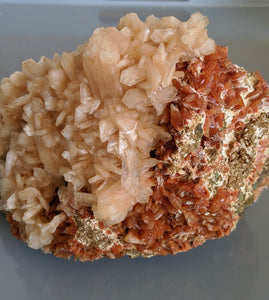 Red Heulandite with Stilbite Natural Crystal/Mineral 150x110mm - Crystal King Australia