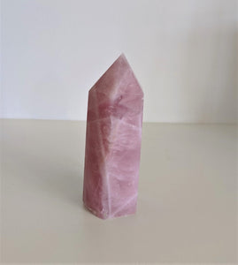 Rose Quartz Tower Natural Crystal 110mm - Crystal King Australia