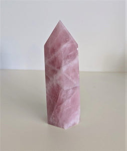 Rose Quartz Tower Natural Crystal 130mm - Crystal King Australia