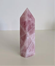 Load image into Gallery viewer, Rose Quartz Tower Natural Crystal 130mm - Crystal King Australia
