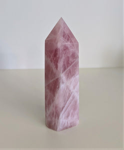 Rose Quartz Tower Natural Crystal 130mm - Crystal King Australia