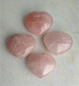 Rose Quartz Heart Natural x 1 (Medium >80x75mm) - Crystal King Australia