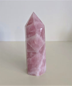 Rose Quartz Tower Natural Crystal 130mm - Crystal King Australia