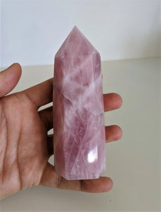 Rose Quartz Tower Natural Crystal 130mm - Crystal King Australia