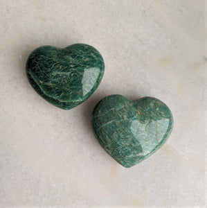 Amazonite Heart Natural x 1 (Medium - 60x50mm) - Crystal King Australia