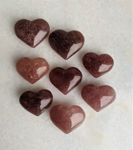 Strawberry Quartz Heart Natural x 1 (Small - 45x35mm) - Crystal King Australia