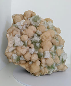 XX Large Green Apophyllite & Stilbite Free Standing Specimen (26kg) 38x38cm - Crystal King Australia