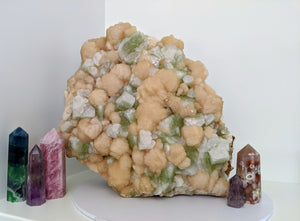 XX Large Green Apophyllite & Stilbite Free Standing Specimen (26kg) 38x38cm - Crystal King Australia