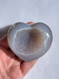 Agate Druzy Heart AG098