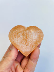 Orange Selenite Crystal Heart (6cm) SN031 x 1