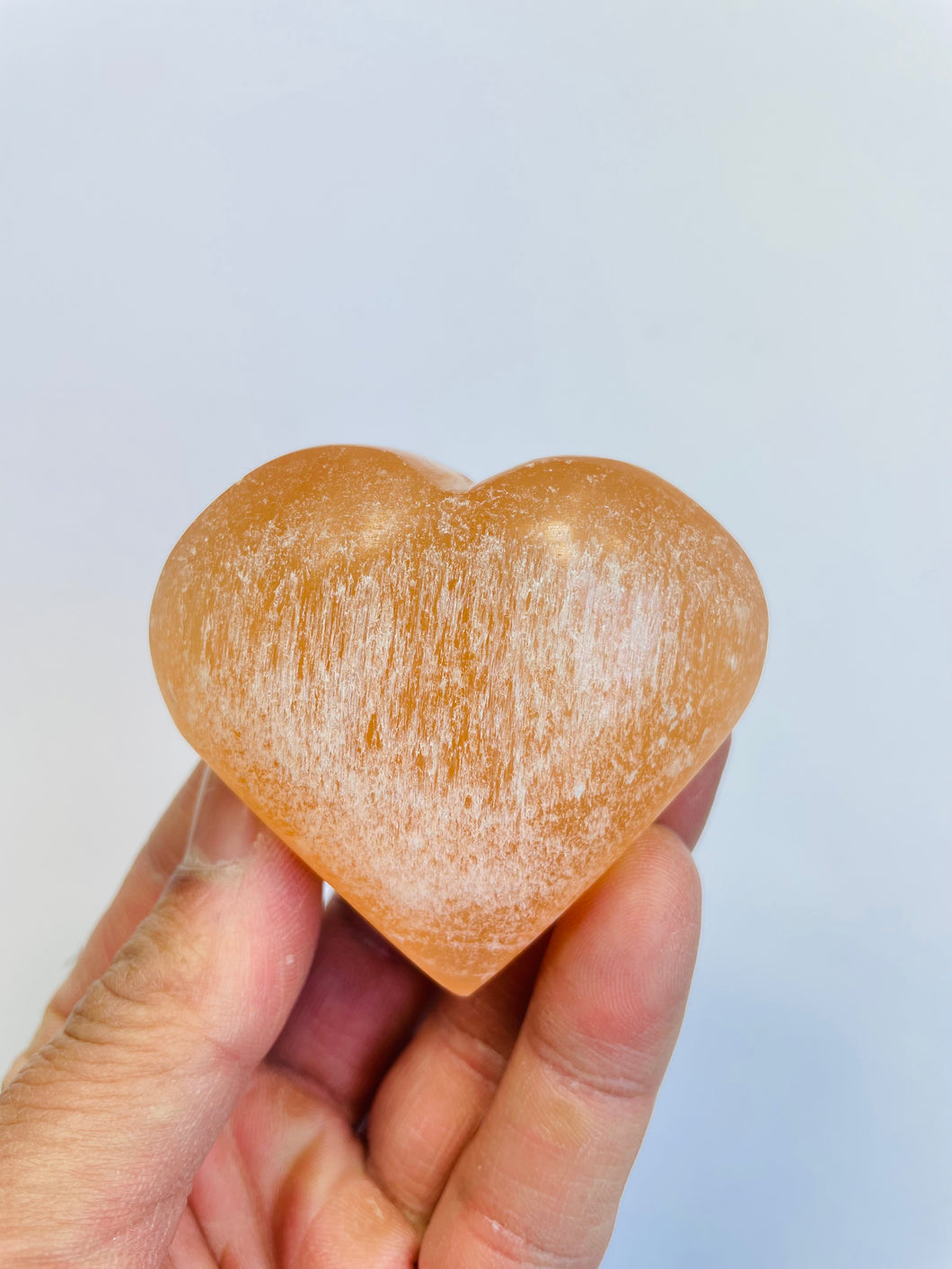 Orange Selenite Crystal Heart (6cm) SN031 x 1