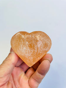 Orange Selenite Crystal Heart (6cm) SN031 x 1