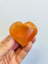 Load image into Gallery viewer, Orange Selenite Crystal Heart (55m) SN032 x 1
