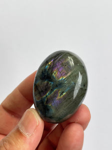 Purple Labradorite Crystal Palm Stones LA086