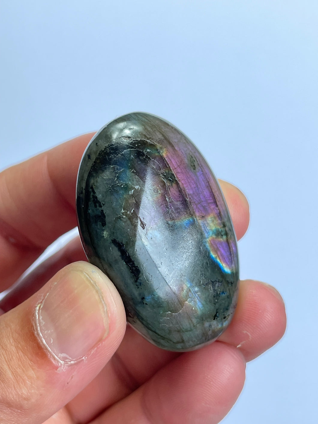 Purple Labradorite Crystal Palm Stones LA088