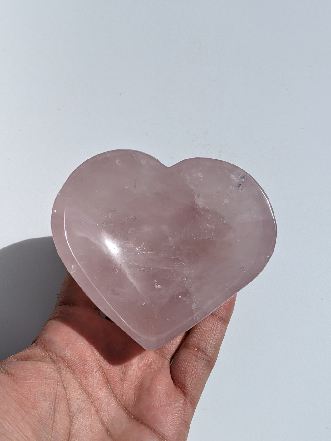 Rose Quartz Crystal Heart P014